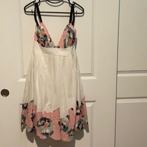 Floral  Dress in White and Pink